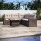 Flash Furniture Huck Wicker Rattan Conversation Set, L-Shaped Sofa w/Table, Wthr Resistant Cushions, Beige/Brown LTS-SET-02023-BG-BR-GG - alternate 3